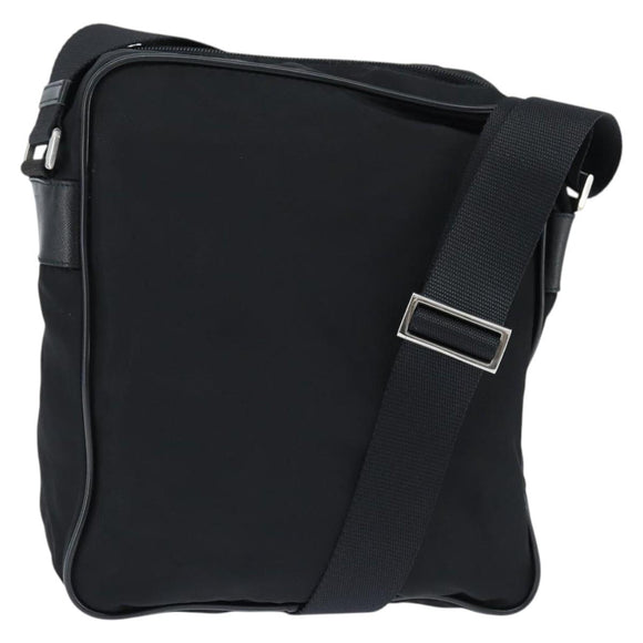 PRADA Shoulder Bag Nylon Black Silver Auth am9554