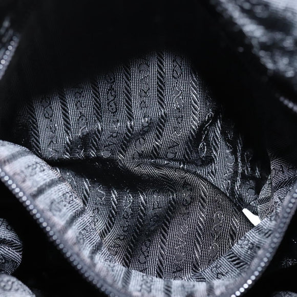 PRADA Shoulder Bag Nylon Black Silver Auth am9554