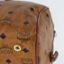 MCM Logogram Vicetos Boston Bag PVC Leather 2way Brown Gold Auth am9555-15