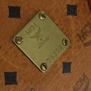 MCM Logogram Vicetos Boston Bag PVC Leather 2way Brown Gold Auth am9555-12