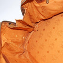 MCM Logogram Vicetos Boston Bag PVC Leather 2way Brown Gold Auth am9555-19