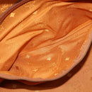 MCM Logogram Vicetos Boston Bag PVC Leather 2way Brown Gold Auth am9555-20