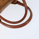 MCM Logogram Vicetos Boston Bag PVC Leather 2way Brown Gold Auth am9555-7