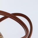 MCM Logogram Vicetos Boston Bag PVC Leather 2way Brown Gold Auth am9555-8