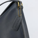 Coach Shoulder Bag Leather Navy Gold Auth am9562-17