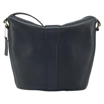 Coach Shoulder Bag Leather Navy Gold Auth am9562 - 0
