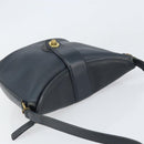 Coach Shoulder Bag Leather Navy Gold Auth am9562-6