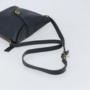 Coach Shoulder Bag Leather Navy Gold Auth am9562-7