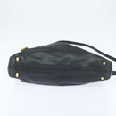Chloe Victoria Hand Bag Leather 2way Black Gold Auth am9563-5