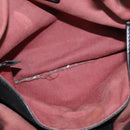 Chloe Victoria Hand Bag Leather 2way Black Gold Auth am9563-22