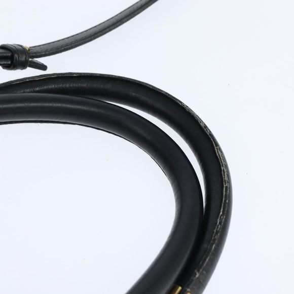 Chloe Victoria Hand Bag Leather 2way Black Gold Auth am9563