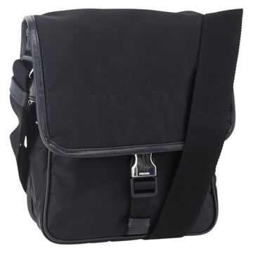 PRADA Shoulder Bag Nylon Black Silver Auth am9570V