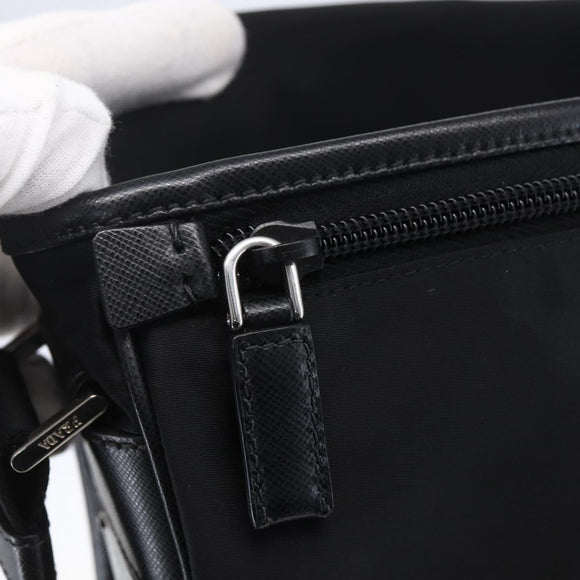 PRADA Shoulder Bag Nylon Black Silver Auth am9570V
