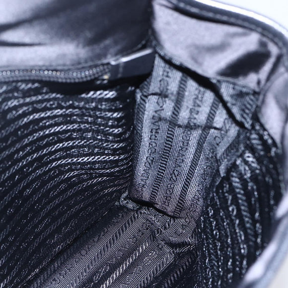 PRADA Shoulder Bag Nylon Black Silver Auth am9570V
