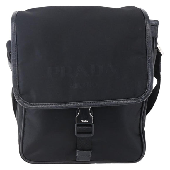 PRADA Shoulder Bag Nylon Black Silver Auth am9570V