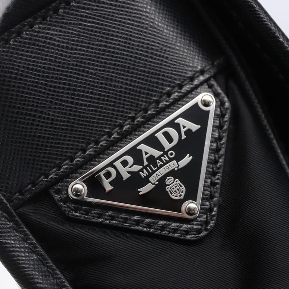 PRADA Shoulder Bag Nylon Black Silver Auth am9570V