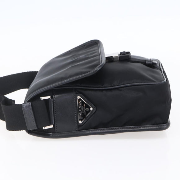 PRADA Shoulder Bag Nylon Black Silver Auth am9570V