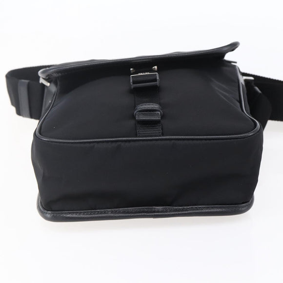 PRADA Shoulder Bag Nylon Black Silver Auth am9570V