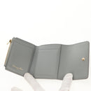 Christian Dior Bifold Wallet Leather Light Blue Gold Auth am9571M-8