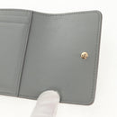 Christian Dior Bifold Wallet Leather Light Blue Gold Auth am9571M-21