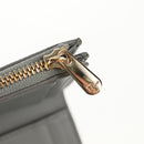 Christian Dior Bifold Wallet Leather Light Blue Gold Auth am9571M-9