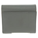 Christian Dior Bifold Wallet Leather Light Blue Gold Auth am9571M-2