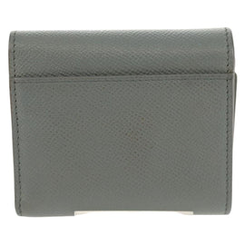 Christian Dior Bifold Wallet Leather Light Blue Gold Auth am9571M - 0