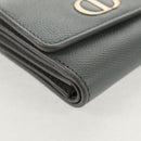 Christian Dior Bifold Wallet Leather Light Blue Gold Auth am9571M-7