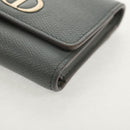 Christian Dior Bifold Wallet Leather Light Blue Gold Auth am9571M-14