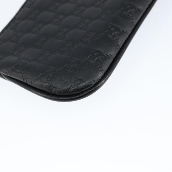 GUCCI Micro Guccissima Coin Purse Leather Black 544476 Auth am9573V