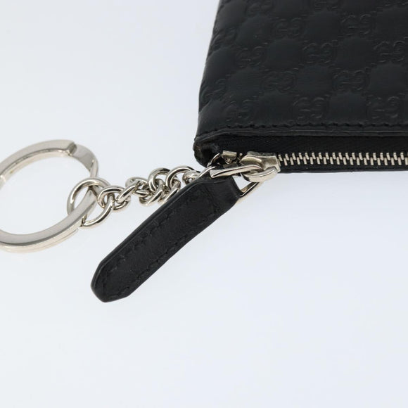 GUCCI Micro Guccissima Coin Purse Leather Black 544476 Auth am9573V