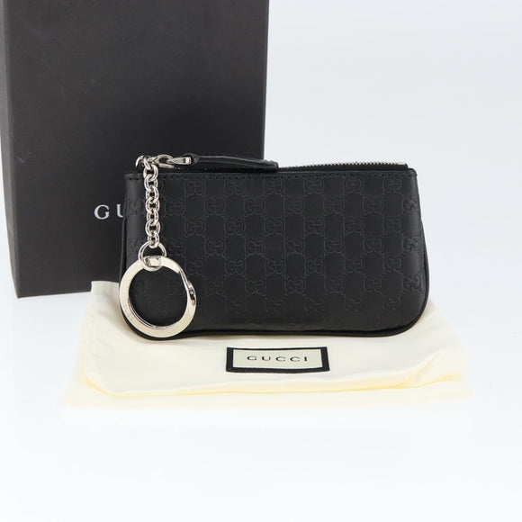 GUCCI Micro Guccissima Coin Purse Leather Black 544476 Auth am9573V