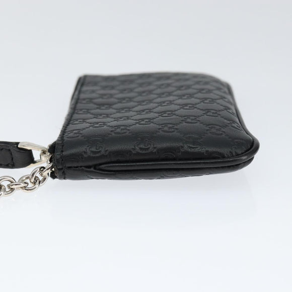 GUCCI Micro Guccissima Coin Purse Leather Black 544476 Auth am9573V