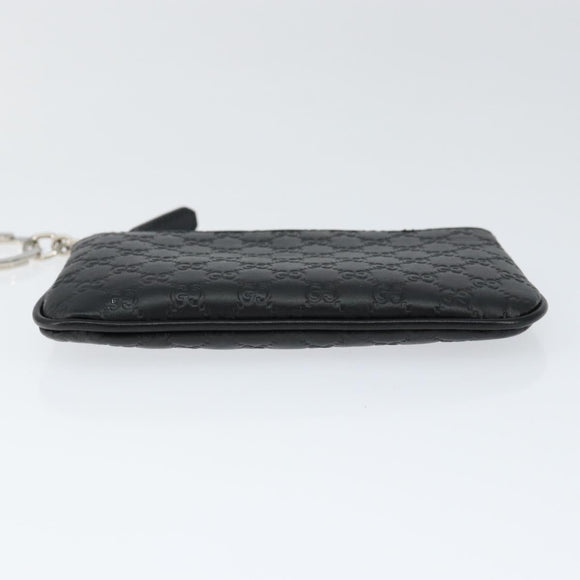 GUCCI Micro Guccissima Coin Purse Leather Black 544476 Auth am9573V