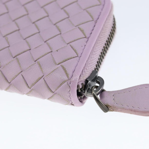 BOTTEGA VENETA INTRECCIATO Coin Purse Leather Pink Auth am9574V