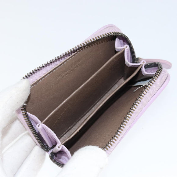 BOTTEGA VENETA INTRECCIATO Coin Purse Leather Pink Auth am9574V