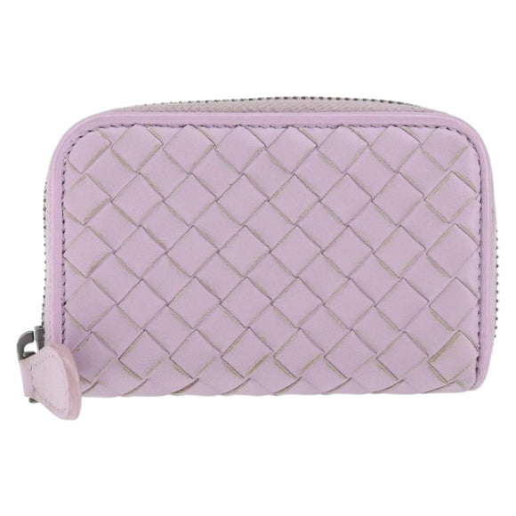BOTTEGA VENETA INTRECCIATO Coin Purse Leather Pink Auth am9574V