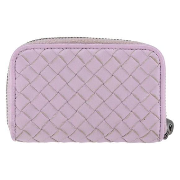 BOTTEGA VENETA INTRECCIATO Coin Purse Leather Pink Auth am9574V