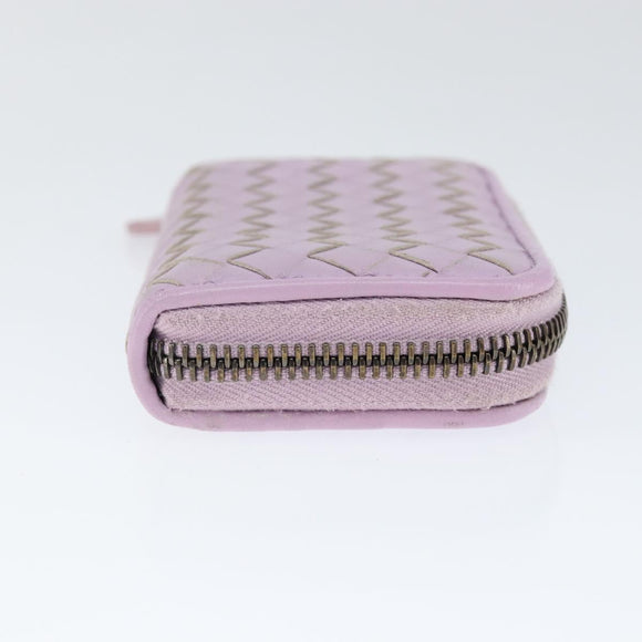 BOTTEGA VENETA INTRECCIATO Coin Purse Leather Pink Auth am9574V
