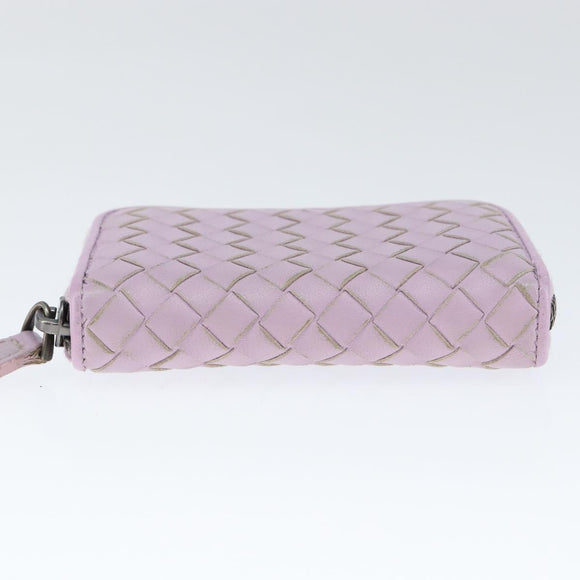 BOTTEGA VENETA INTRECCIATO Coin Purse Leather Pink Auth am9574V
