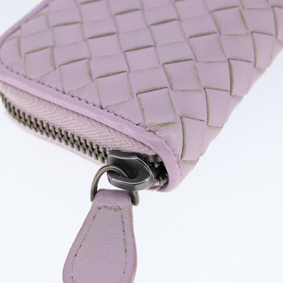 BOTTEGA VENETA INTRECCIATO Coin Purse Leather Pink Auth am9574V