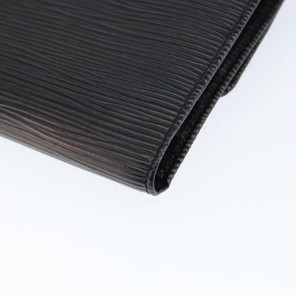 LOUIS VUITTON Epi Porte Tresor Long Wallet Black M63382 LV Auth am9575