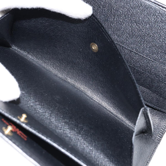 LOUIS VUITTON Epi Porte Tresor Long Wallet Black M63382 LV Auth am9575