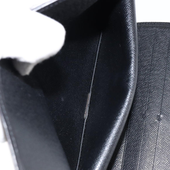 LOUIS VUITTON Epi Porte Tresor Long Wallet Black M63382 LV Auth am9575