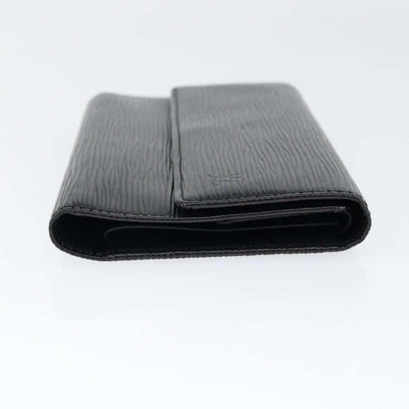 LOUIS VUITTON Epi Porte Tresor Long Wallet Black M63382 LV Auth am9575