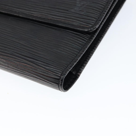 LOUIS VUITTON Epi Porte Tresor Long Wallet Black M63382 LV Auth am9575