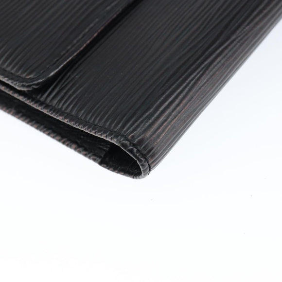 LOUIS VUITTON Epi Porte Tresor Long Wallet Black M63382 LV Auth am9575