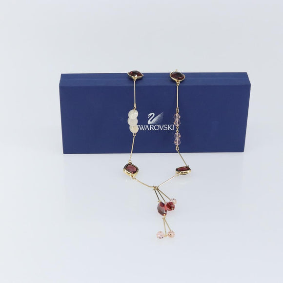 Swarovski Necklace metal Gold Auth am9577