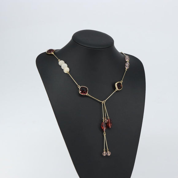 Swarovski Necklace metal Gold Auth am9577