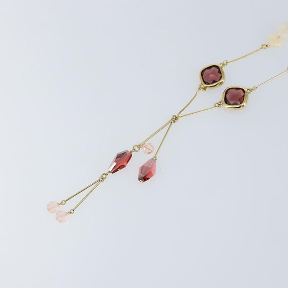 Swarovski Necklace metal Gold Auth am9577